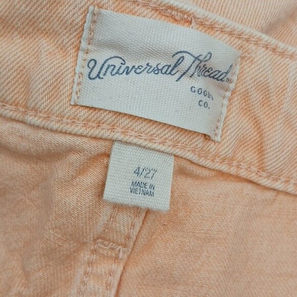 Universal Thread Denim Shorts Womens Orange Vintage Midi Cut Off Stretch - Picture 9 of 10